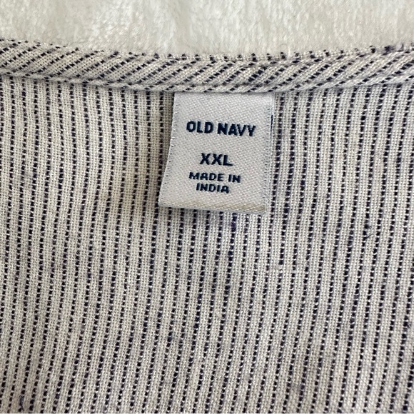 Old Navy Relaxed Fit White & Light Blue Striped Dress with Embroidered Detail - Picture 6 of 7